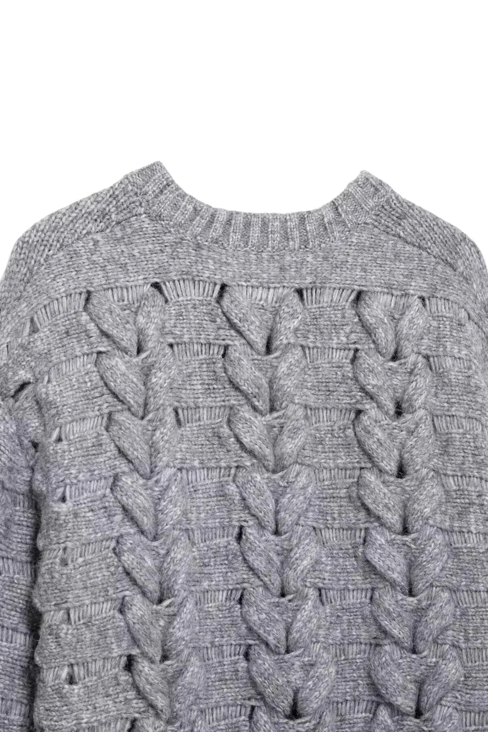 ' Mackenzie' Cabled Rib-Collar Long-Sleeve Knit Sweater