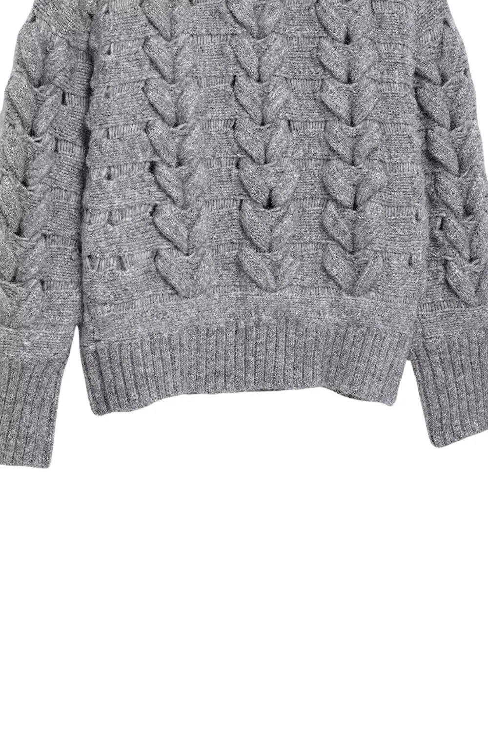 ' Mackenzie' Cabled Rib-Collar Long-Sleeve Knit Sweater