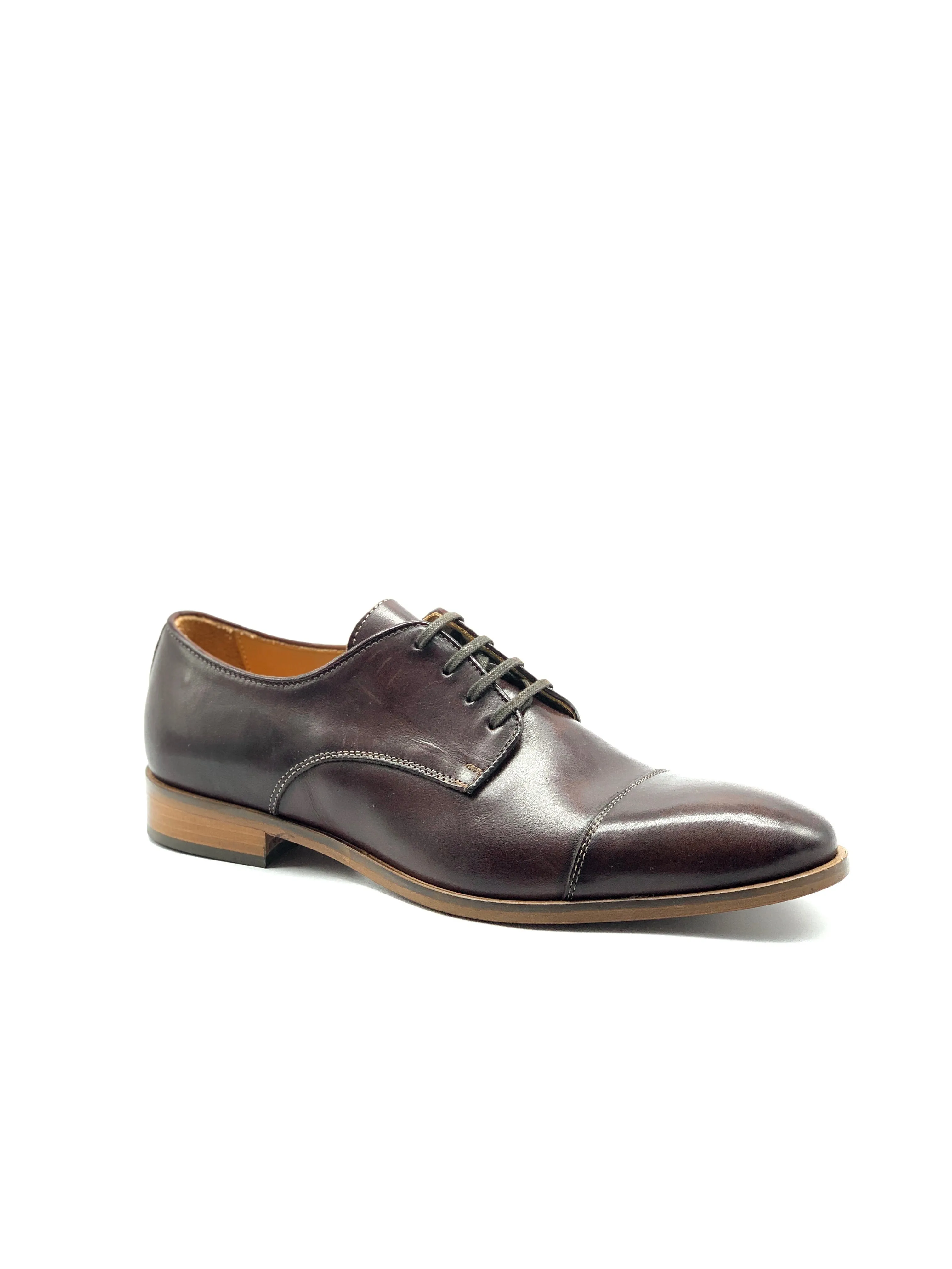 3371 Vitello mens Italian Brandy lace up