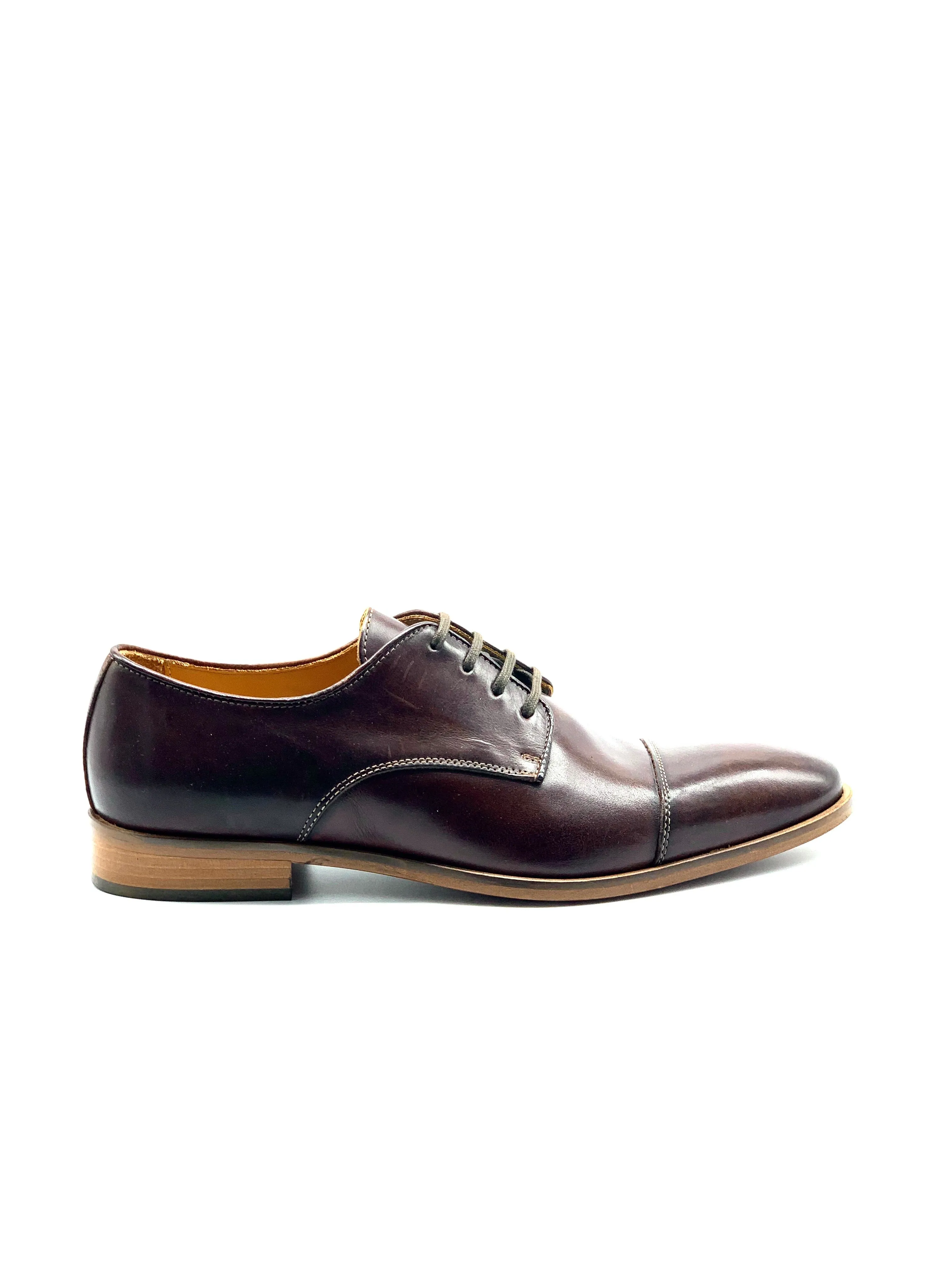 3371 Vitello mens Italian Brandy lace up