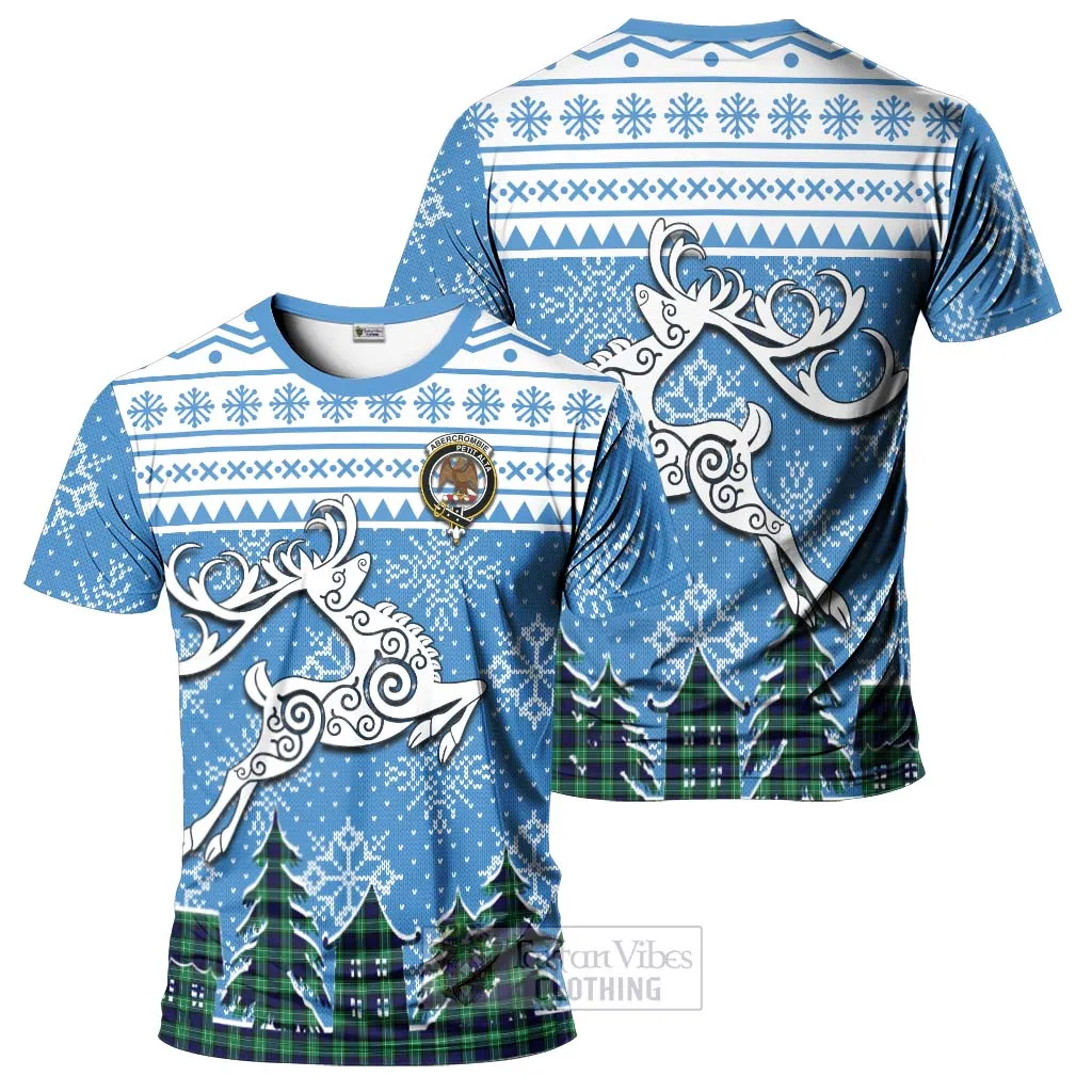 Abercrombie Clan Christmas T-Shirt Celtic Reindeer Style