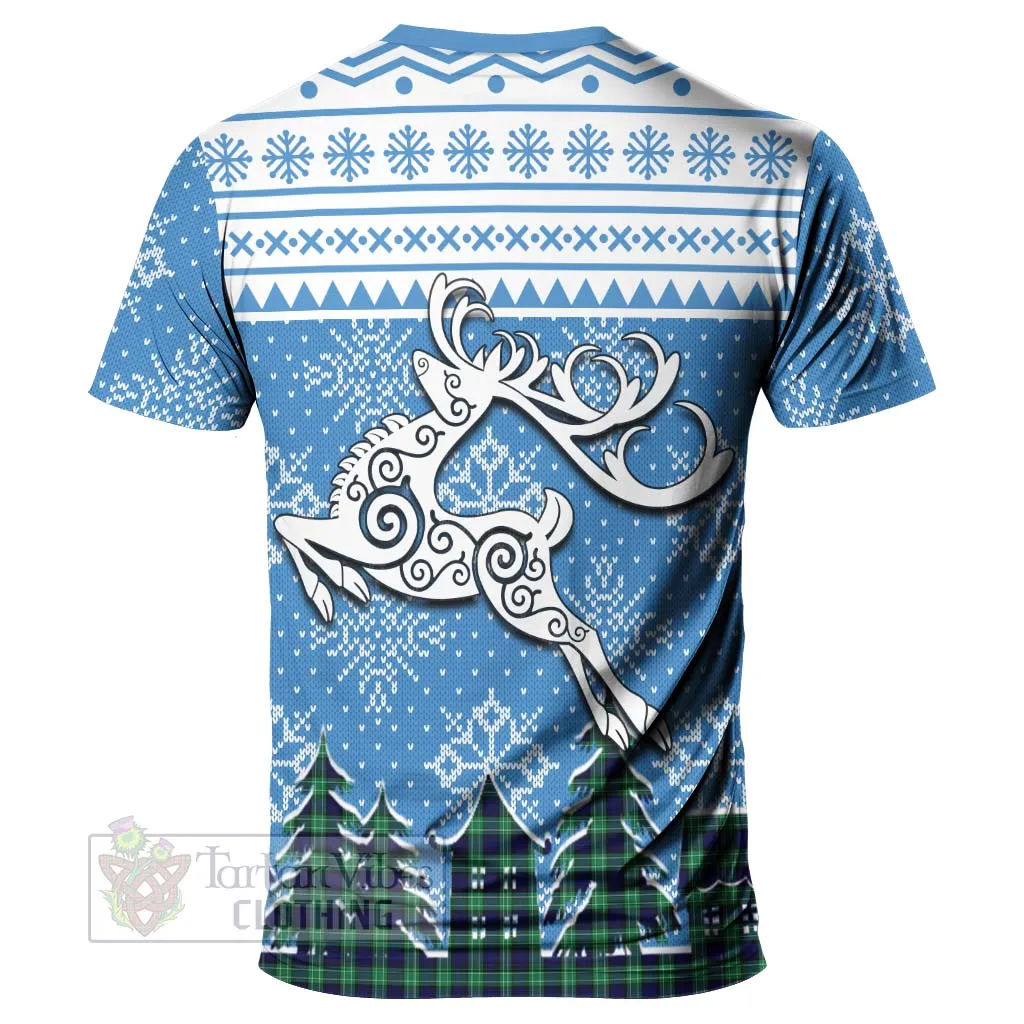 Abercrombie Clan Christmas T-Shirt Celtic Reindeer Style