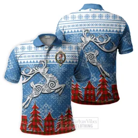 Adair Clan Christmas Polo Shirt Celtic Reindeer Style