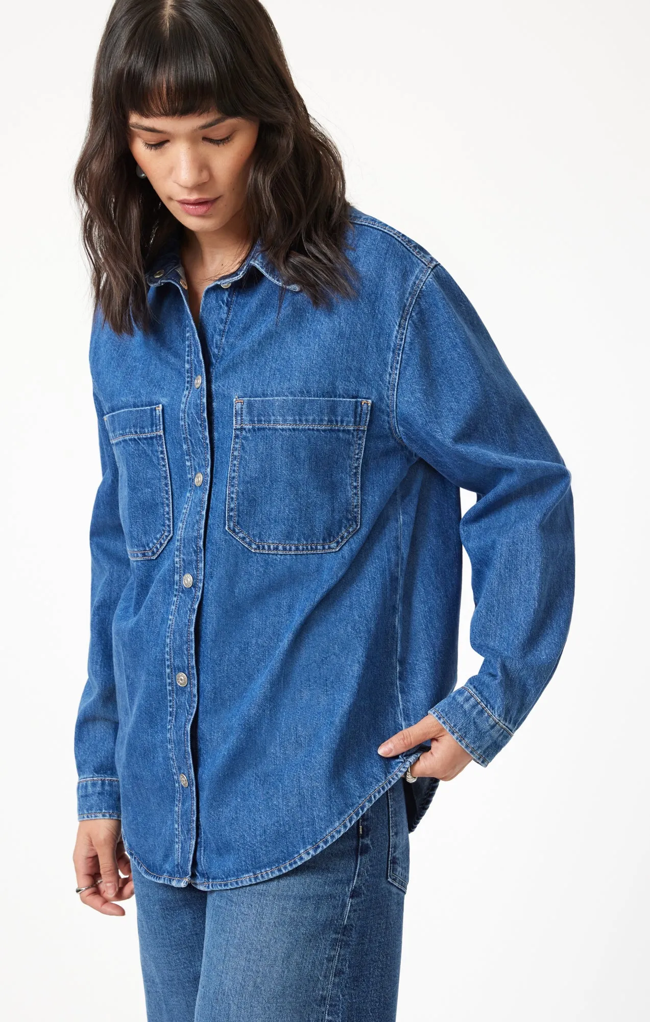 ALESTA DENIM SHIRT IN DARK CLASSIC BLUE