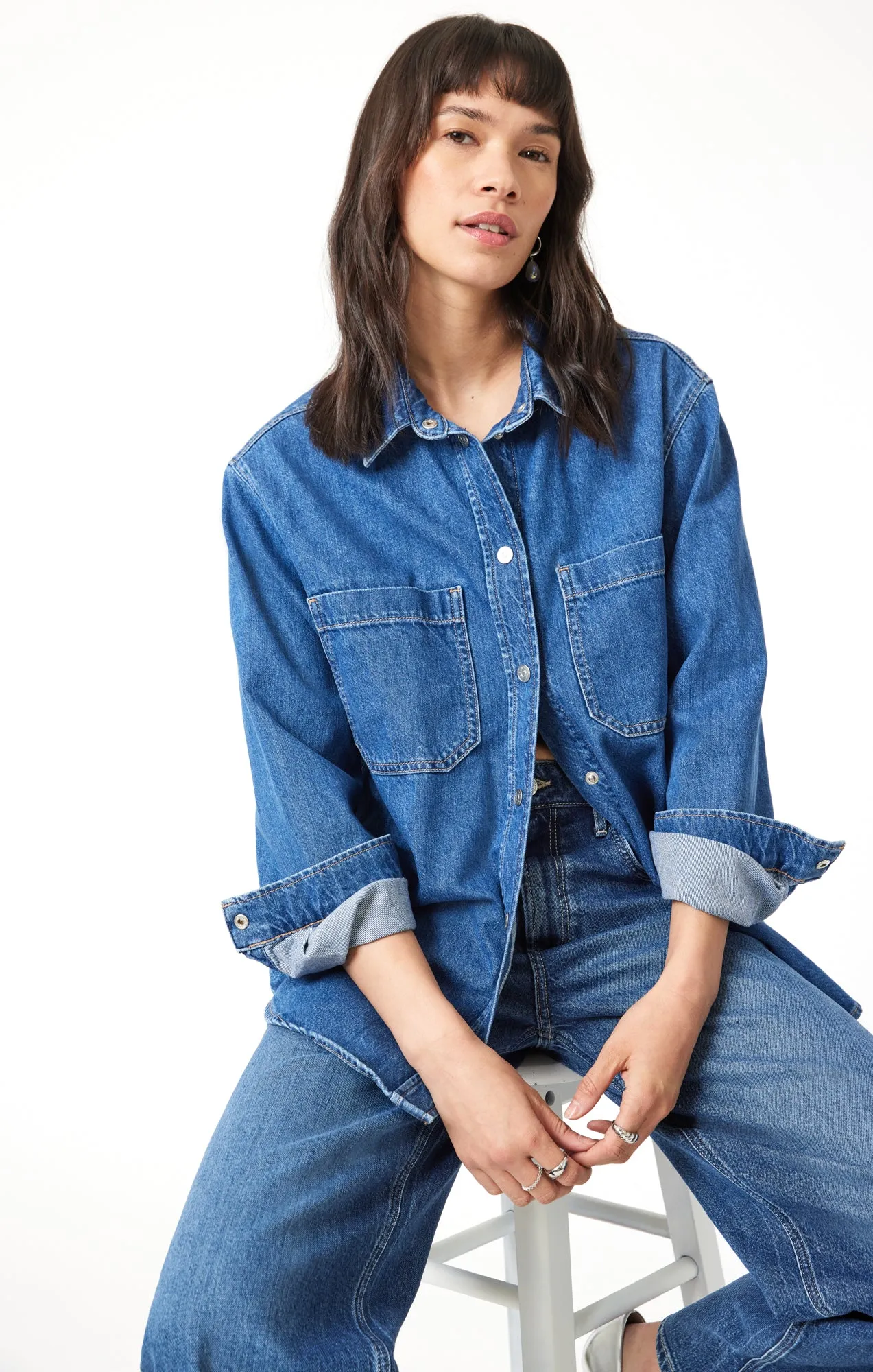 ALESTA DENIM SHIRT IN DARK CLASSIC BLUE