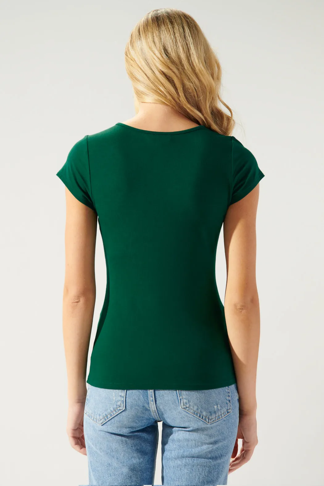 All For You Square Neck Tee Jersey Knit Top