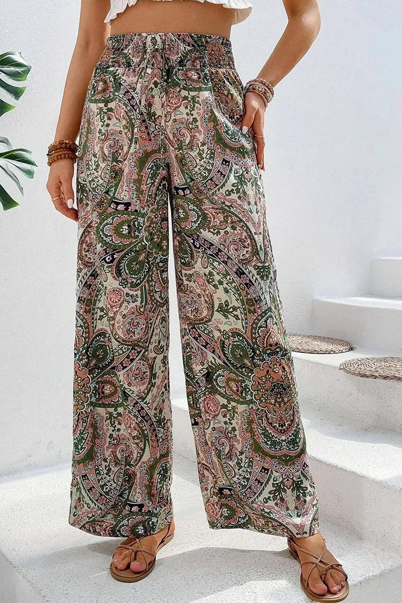 ALL-IN-ONE PRINTED ELASTIC-WAISTED WIDE-LEG PANTS_CWBLP0723