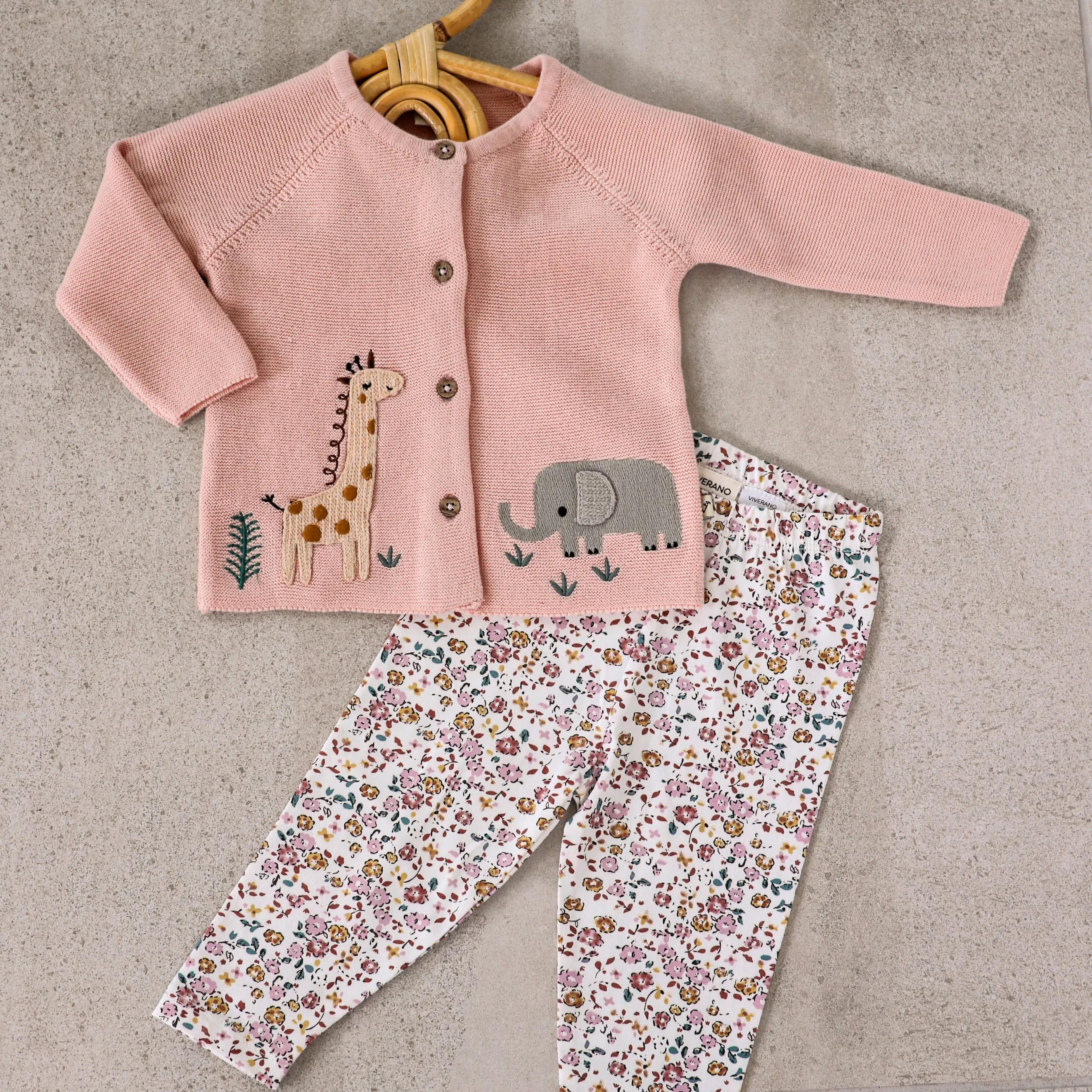 Animal Safari Embroidered Baby Cardigan Sweater (Organic) - 3 Colors