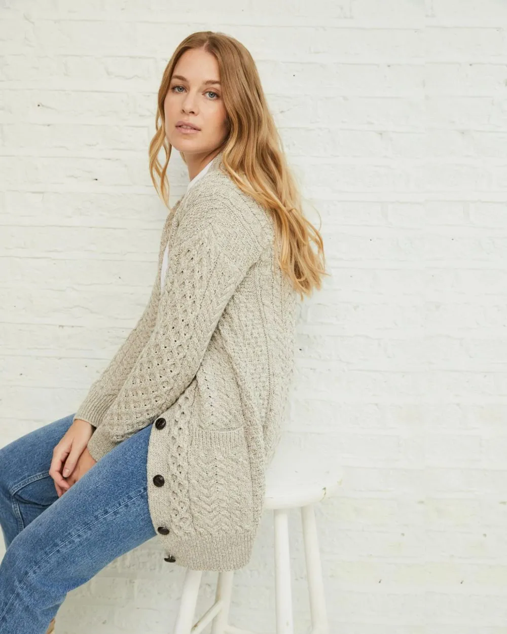 Aran Delphi Boyfriend Cardigan