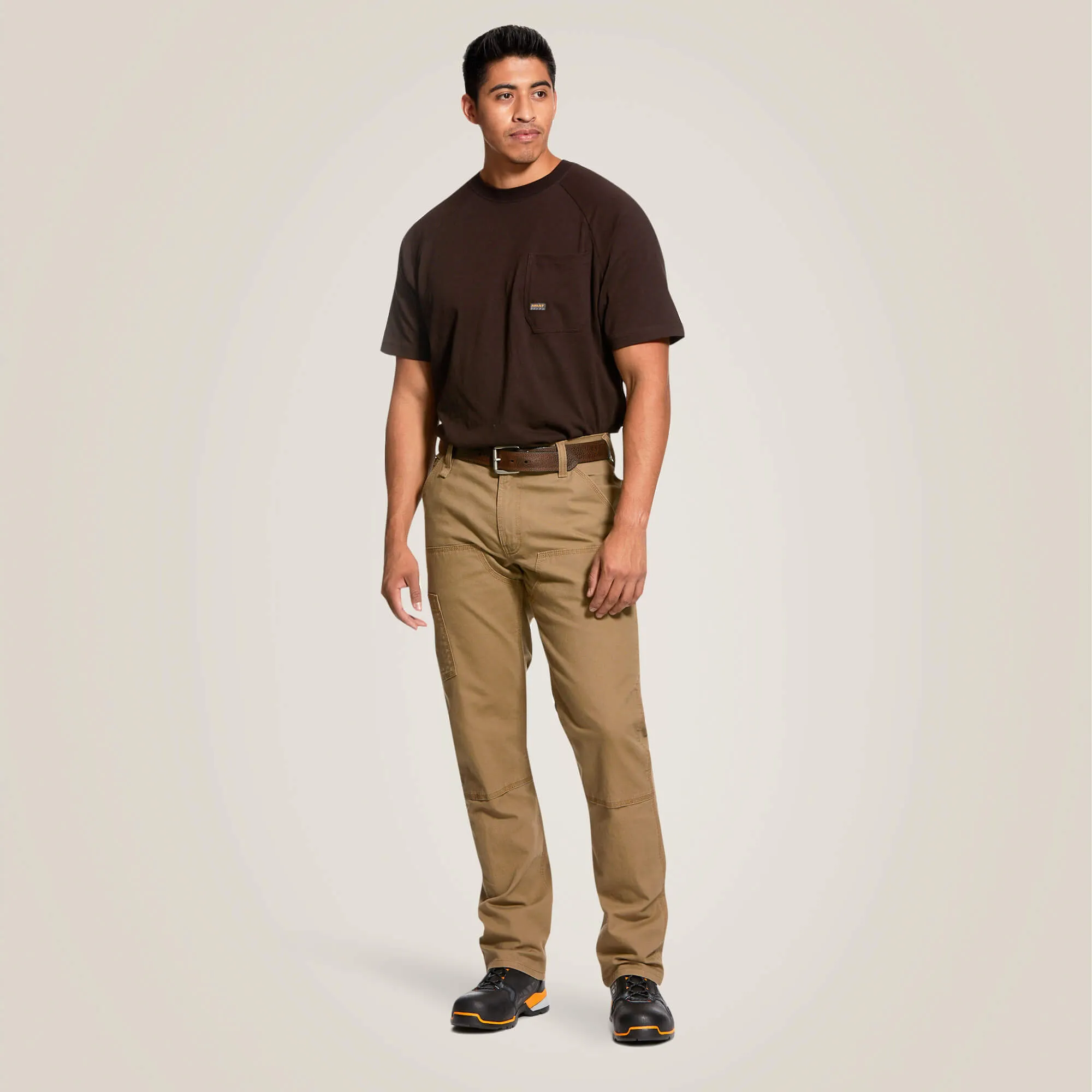 Ariat Rebar M4 Low Rise DuraStretch Made Tough Double Front Stackable Straight Leg Pant, Khaki #10030232