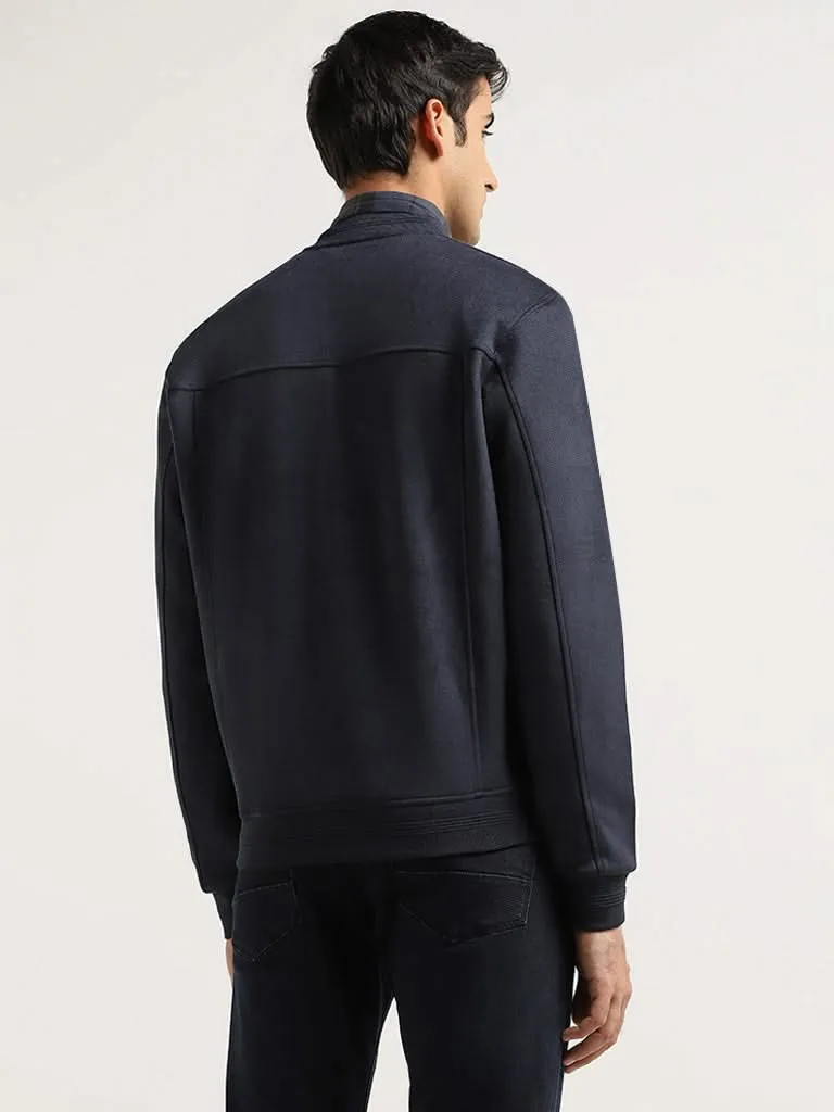 Ascot Blue Zipper Relaxed Fit Jacket