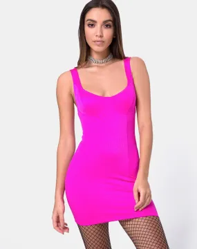 Atel Dress in Nylon Spandex Magenta