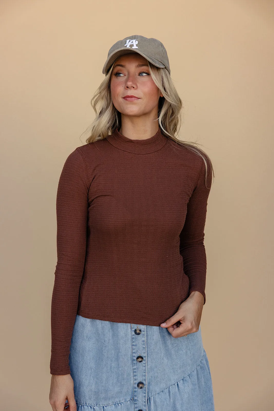 Ayla Textured Mock Neck