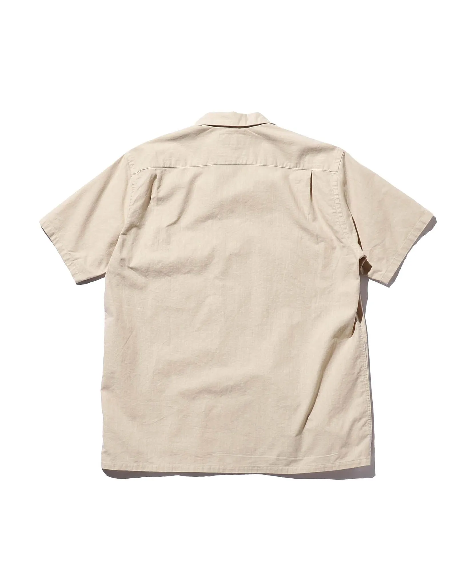 Beams Plus Open Collar Cotton Linen Panama Garment Dye