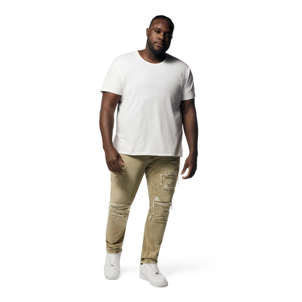 Big and Tall - Rip & Repaired Colored Jeans - Light Oak