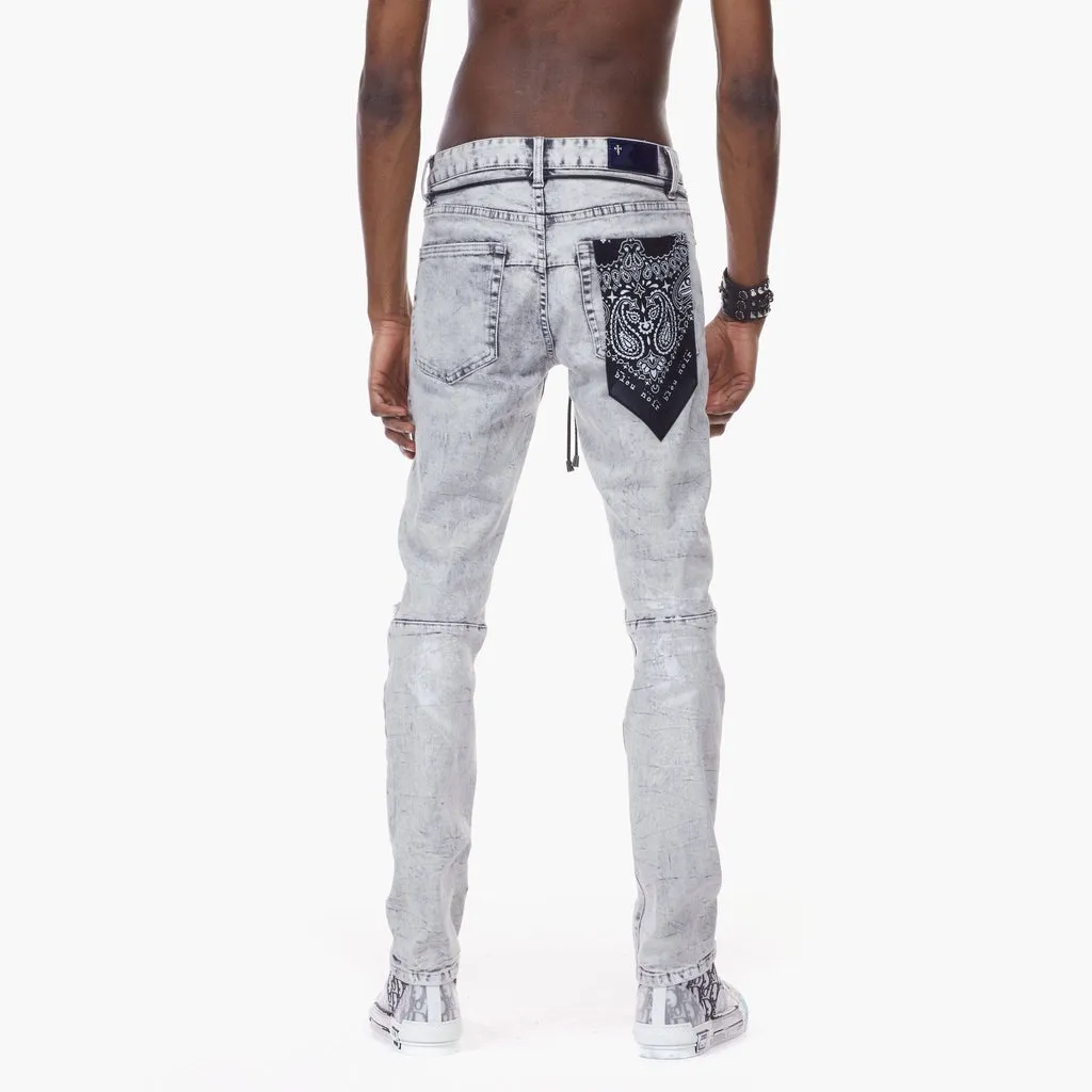 Bleunoir Slim Crotch Logo Ripoff Jeans - Cloudy Grey