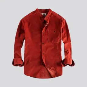 Boho style casual men's corduroy shirt