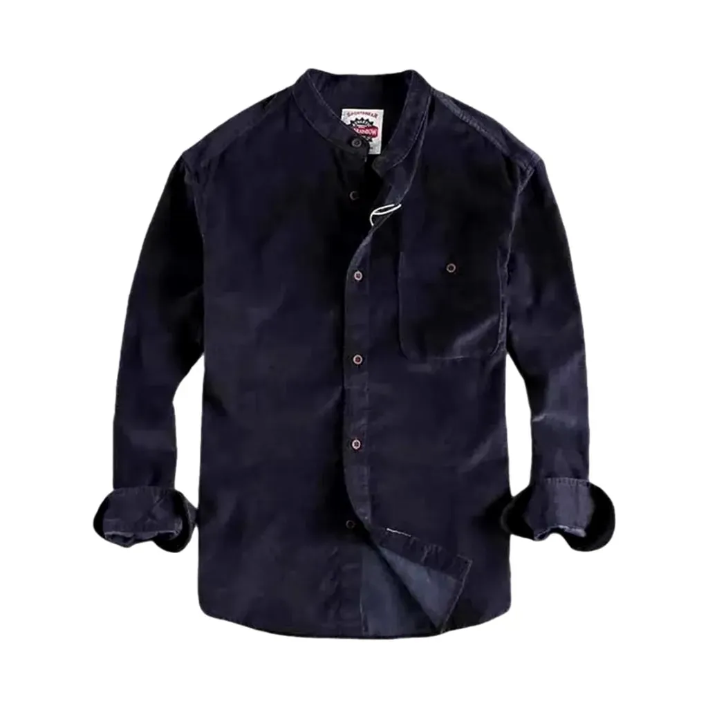 Boho style casual men's corduroy shirt