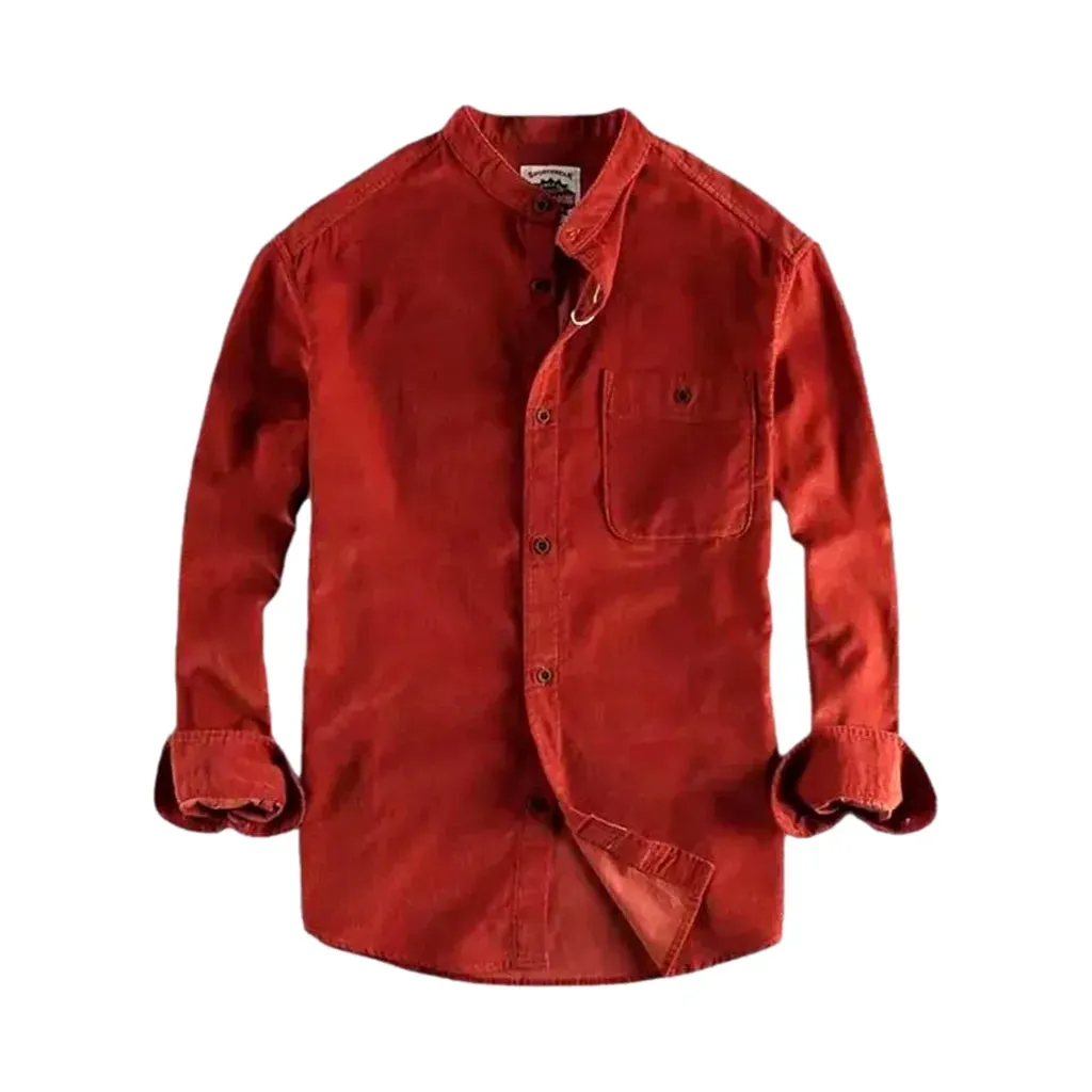 Boho style casual men's corduroy shirt