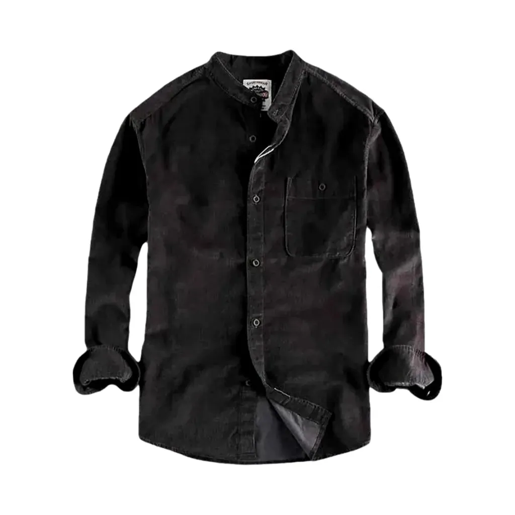 Boho style casual men's corduroy shirt