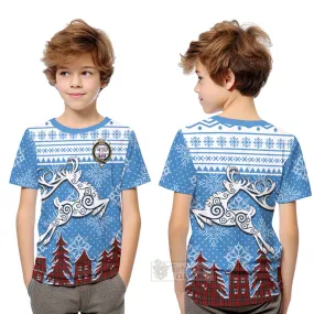 Brodie Clan Christmas Kid T-Shirt Celtic Reindeer Style