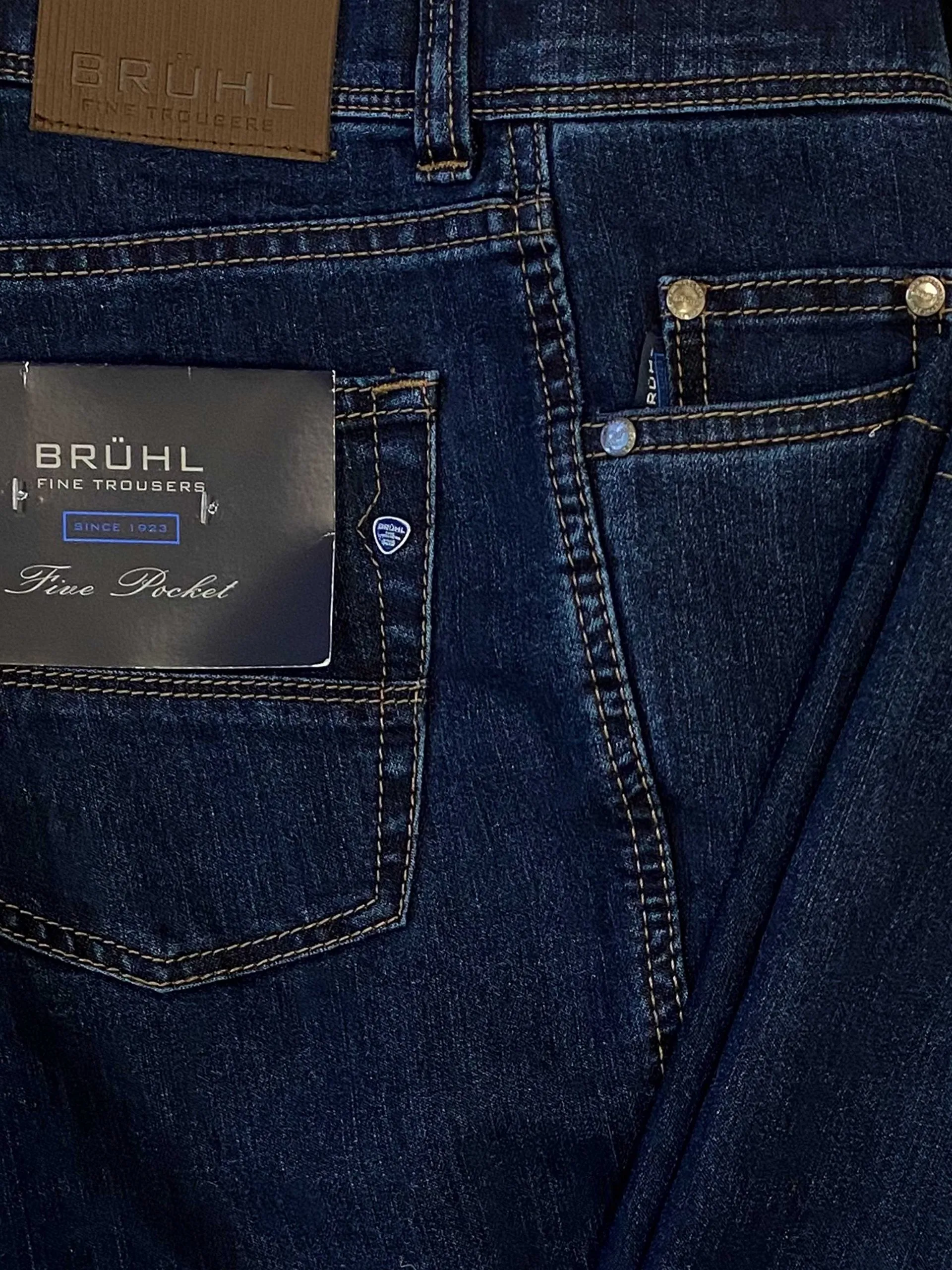 BRUHL Mens Genua III B Light Ring Denim Jeans - Dark Blue