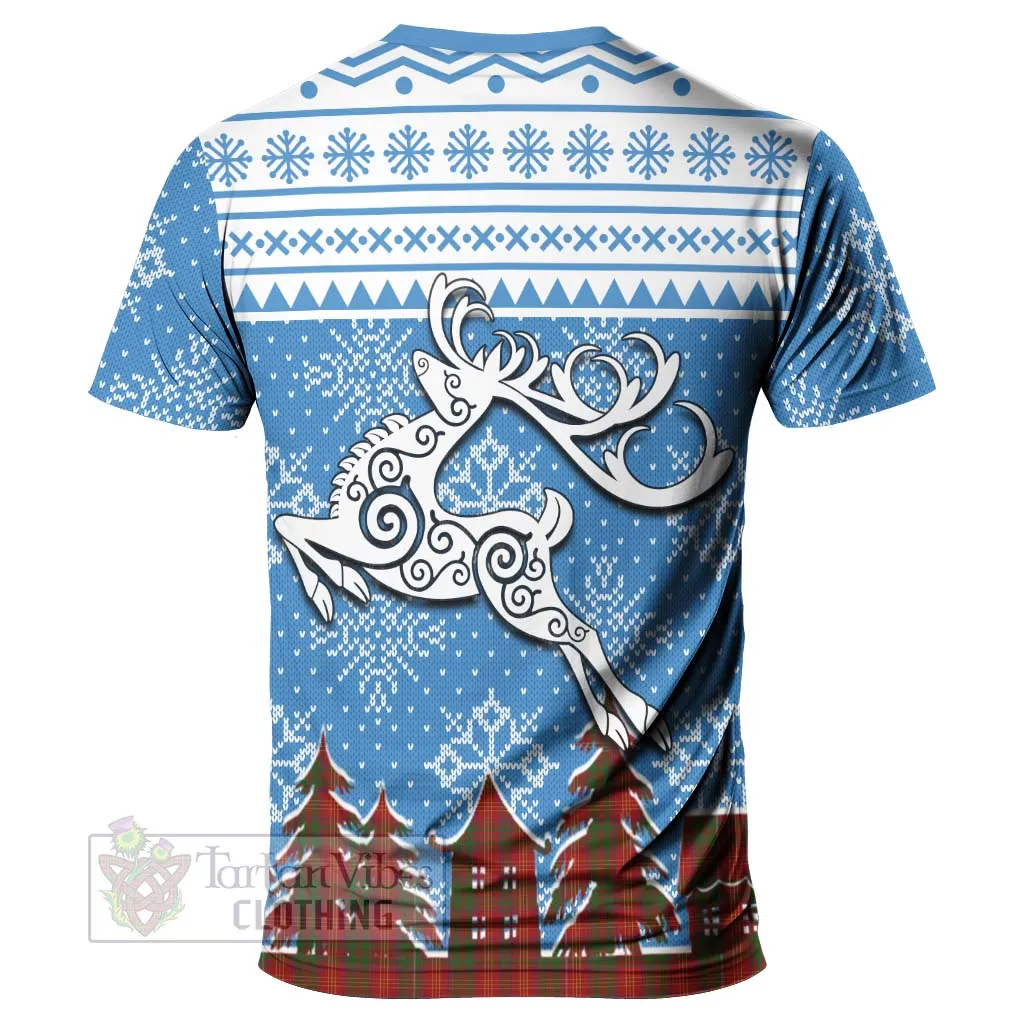 Burns Clan Christmas T-Shirt Celtic Reindeer Style