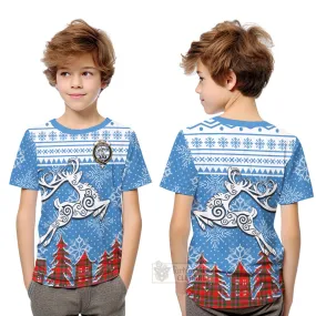 Butter Clan Christmas Kid T-Shirt Celtic Reindeer Style