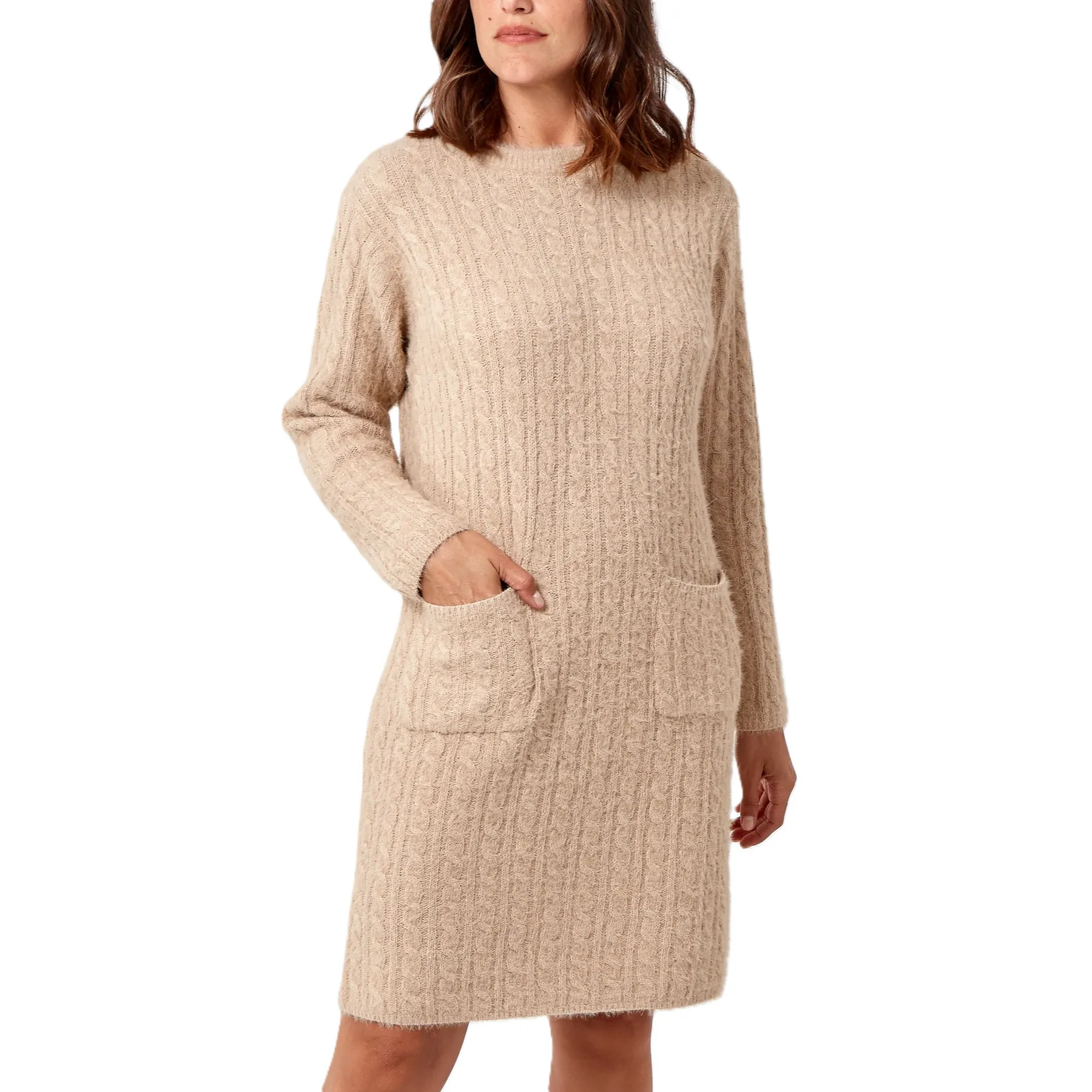 Cable knit dress with pockets