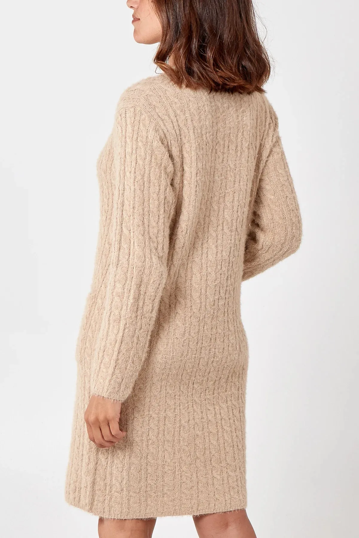 Cable knit dress with pockets