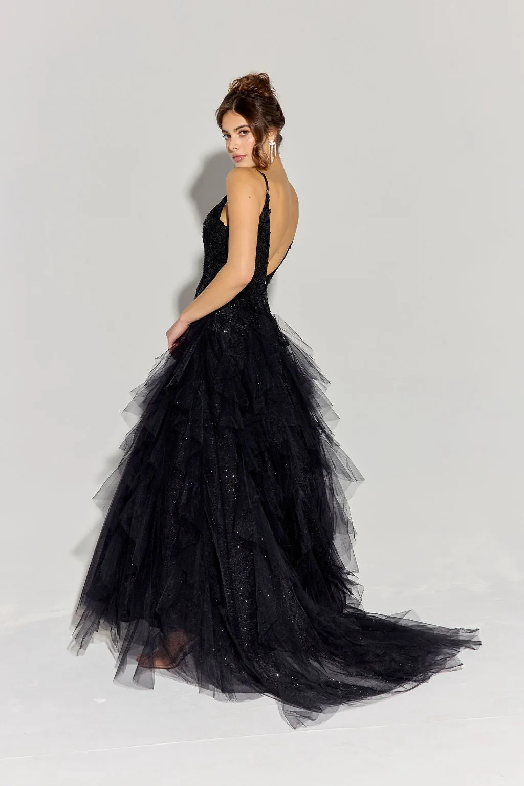 CAMILA Thin Strap Tulle Layered Prom & Formal Dress