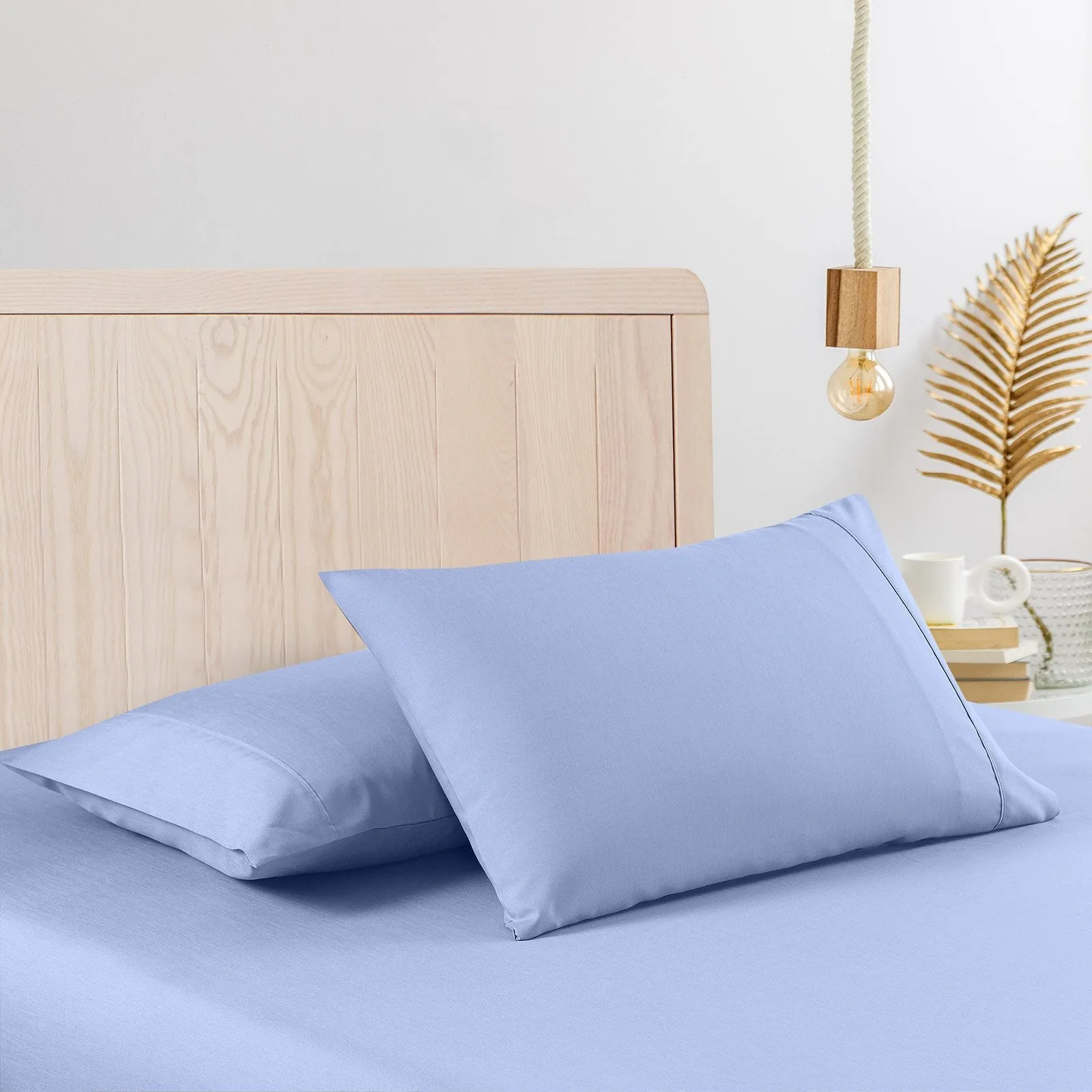 Casa Decor 2000 Thread Count Bamboo Cooling Sheet Set Ultra Soft Bedding Double Light Blue