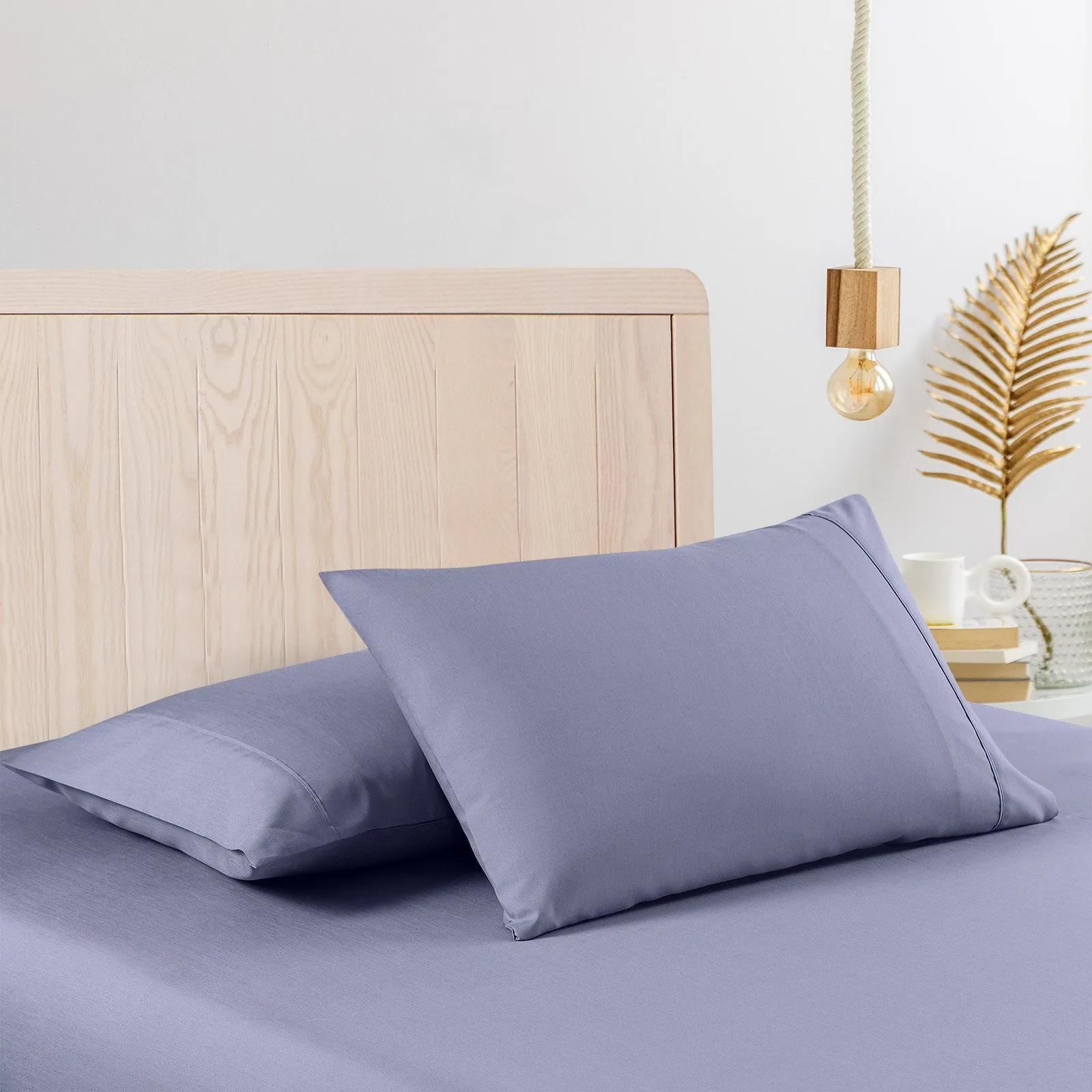 Casa Decor 2000 Thread Count Bamboo Cooling Sheet Set Ultra Soft Bedding King Lilac Grey