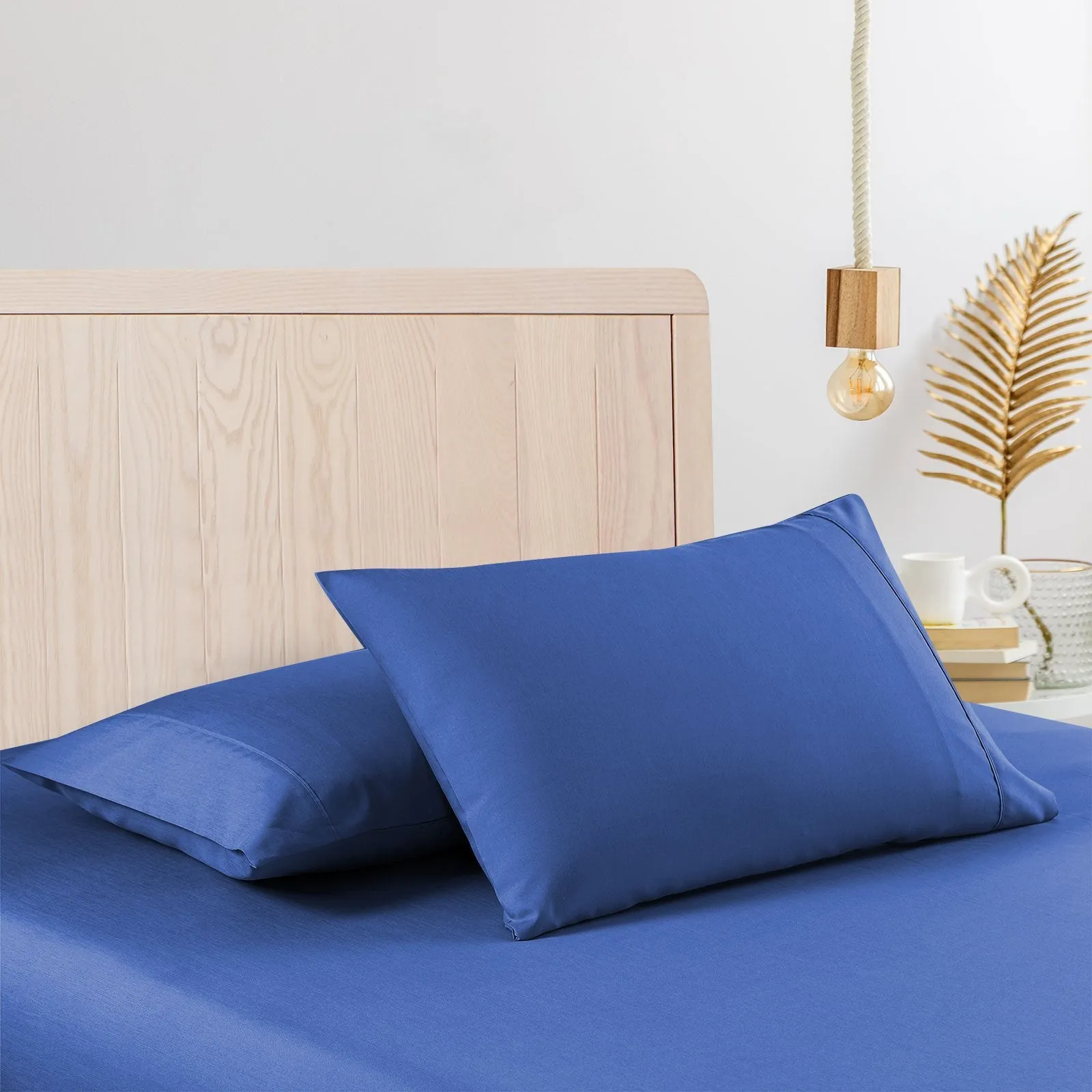 Casa Decor 2000 Thread Count Bamboo Cooling Sheet Set Ultra Soft Bedding King Single Royal Blue