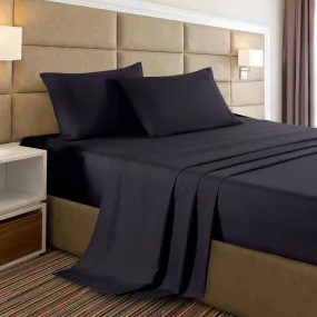 Casa Decor 2000 Thread Count Bamboo Cooling Sheet Set Ultra Soft Bedding Single Charcoal