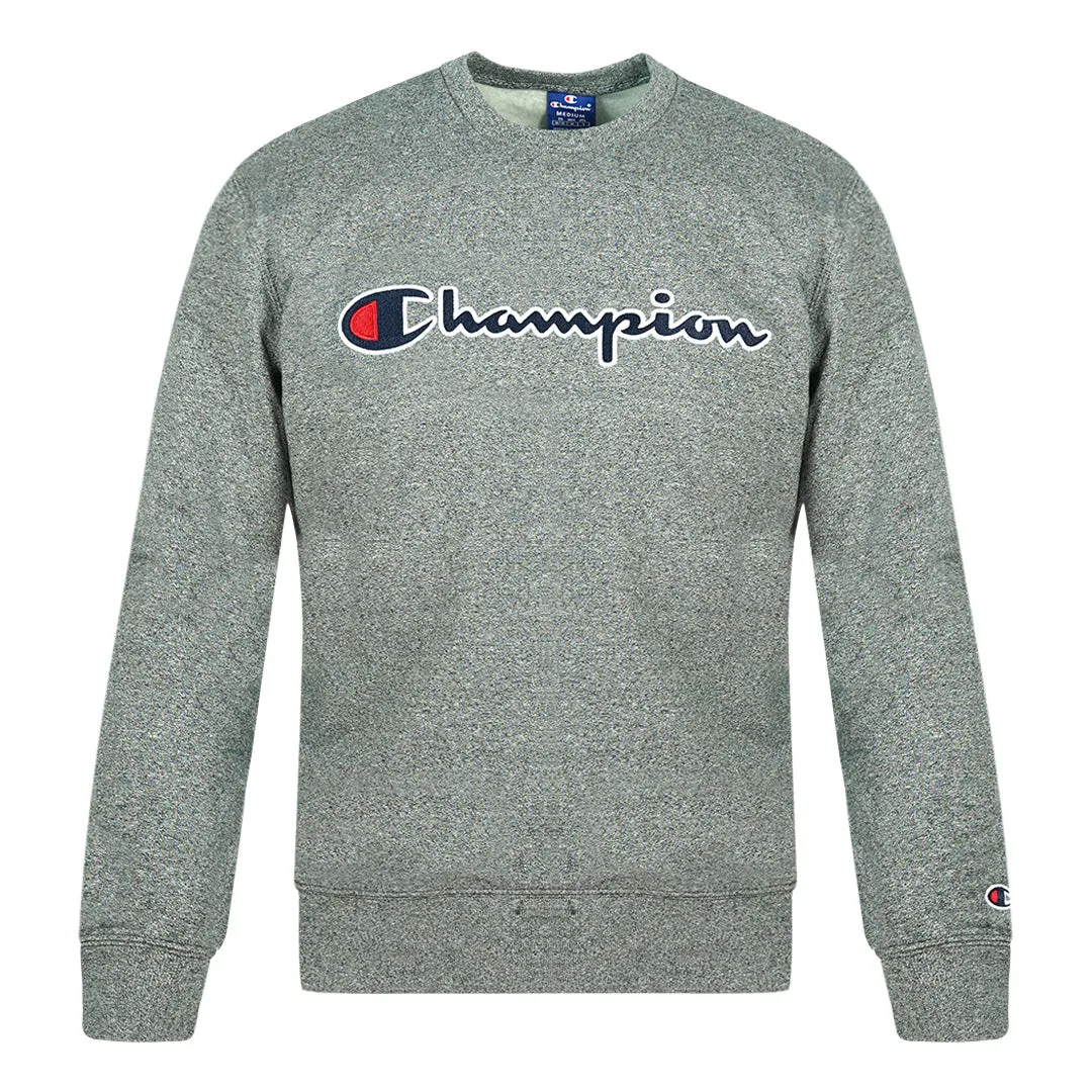 Champion Classic Script Logo Light Grey Sweatshirt