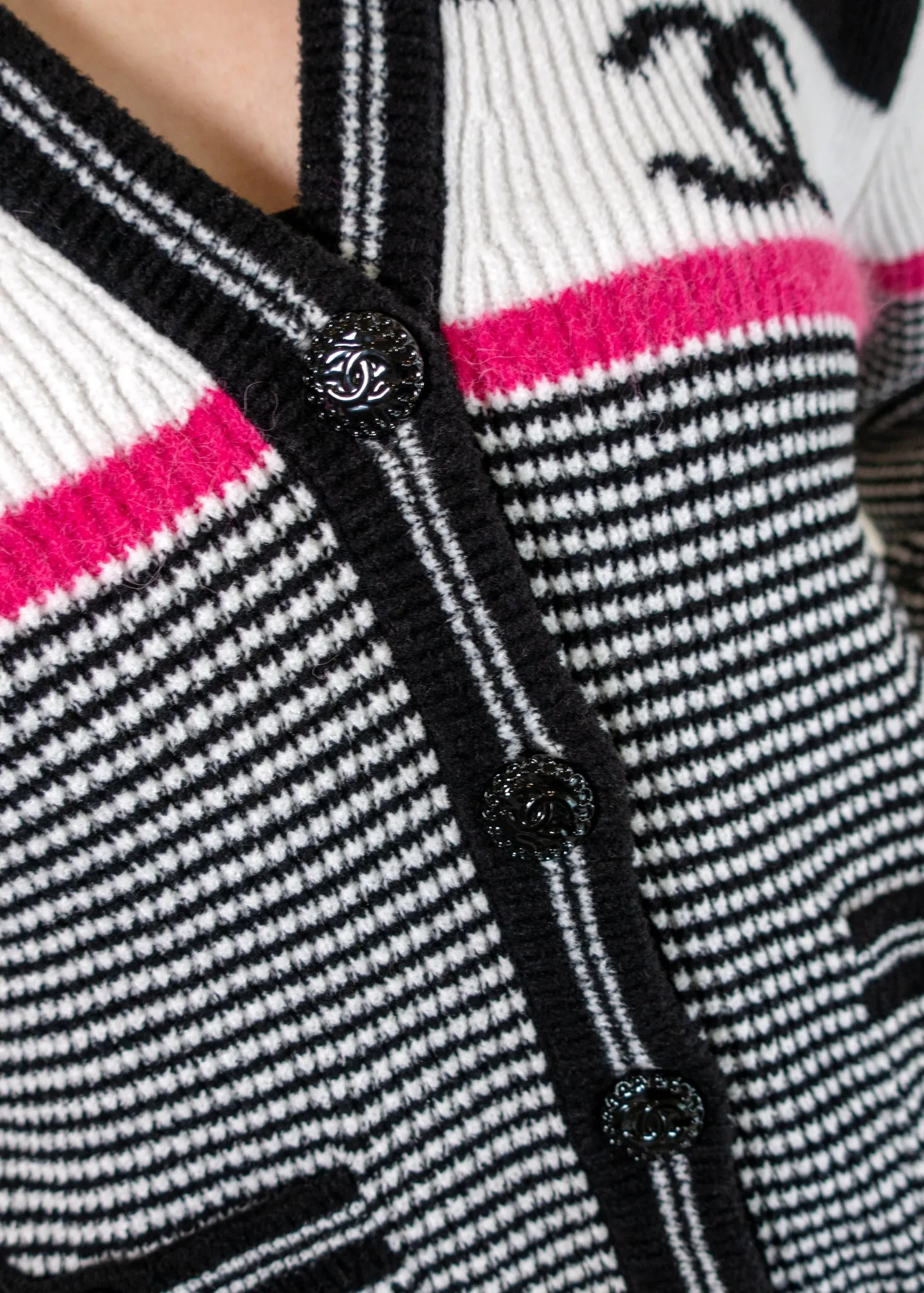 Chanel Striped Cashmere Cardigan