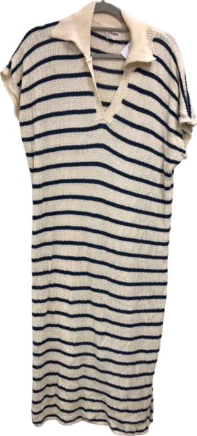 Charli Cream Striped Knit Dress One Size