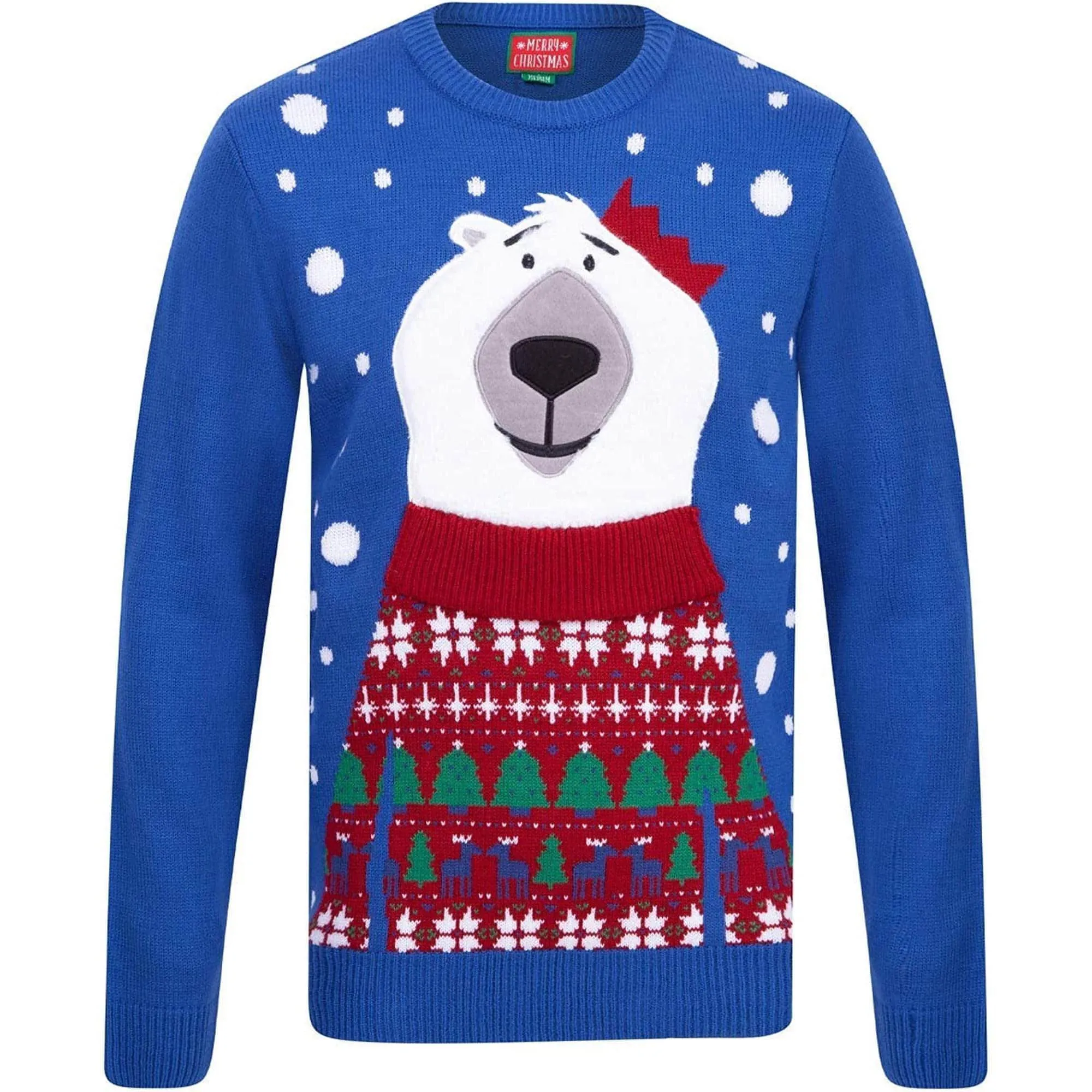 Christmas Polar Jumper Mens Christmas Jumper - Royal