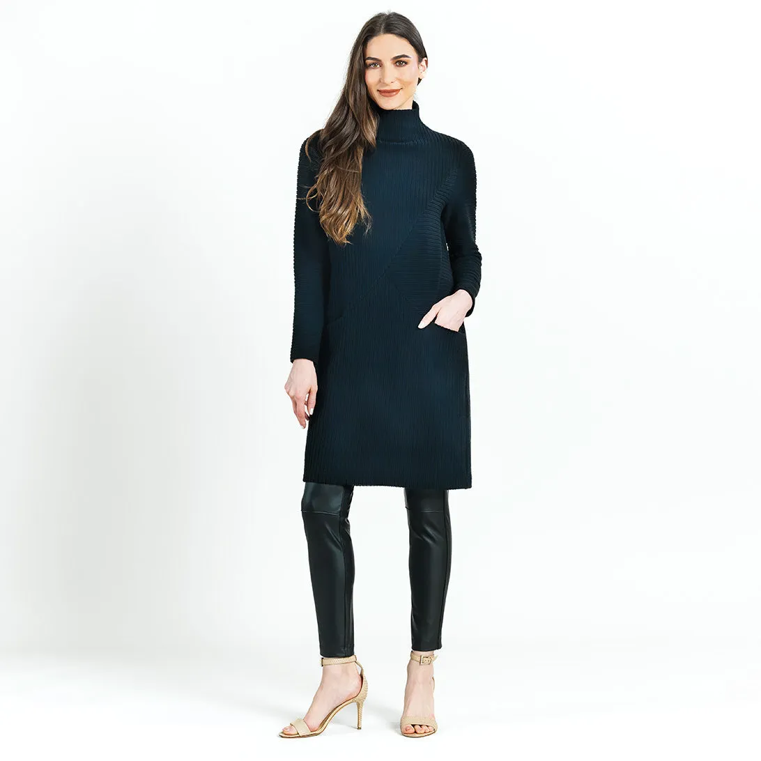 Chunky Ribbed - Tunic Pocket Sweater Dress - Black - Final Sale!