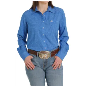 Cinch Women's Long Sleeve ArenaFlex Button Shirt- Blue