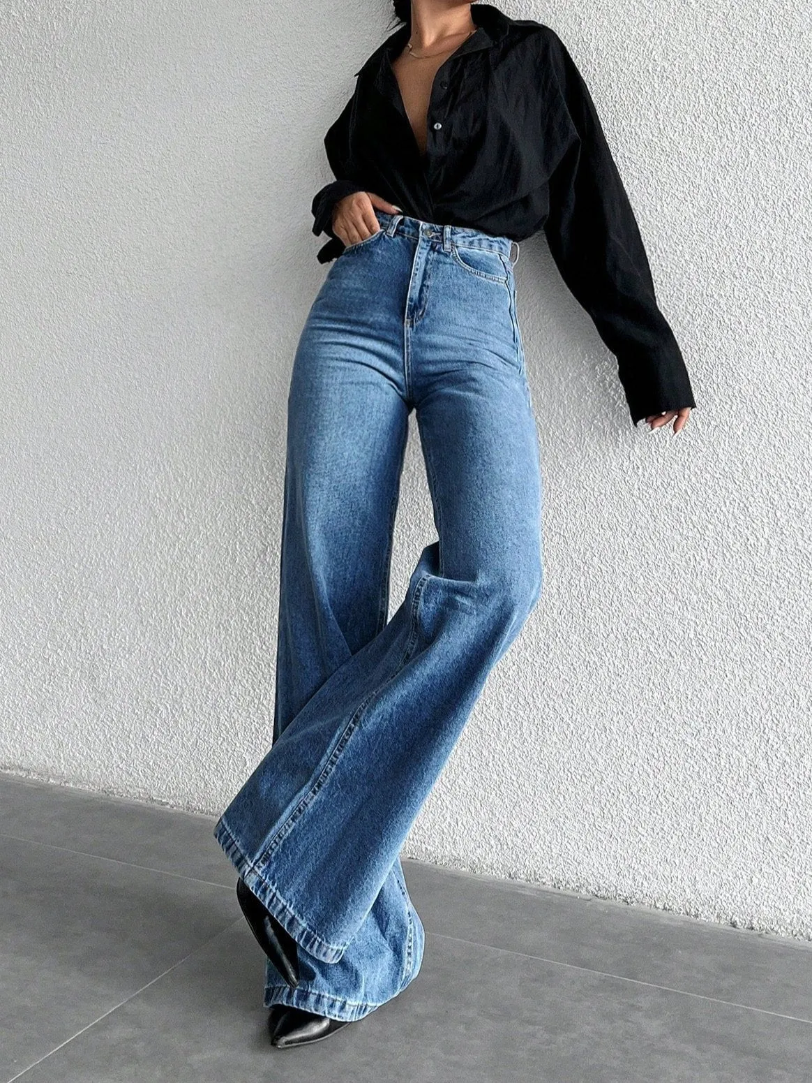 Classic Blue Wide Leg Jeans