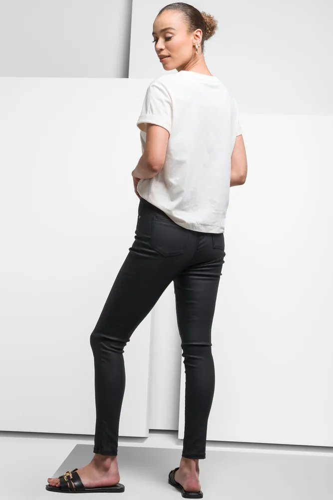 Coated Skinny Denim Jeans Black