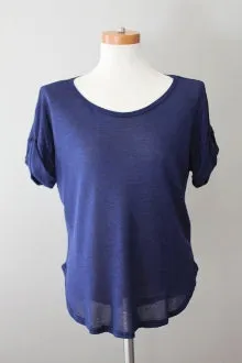 Cool Winter Deep Cobalt Scoop-neck Knit Top