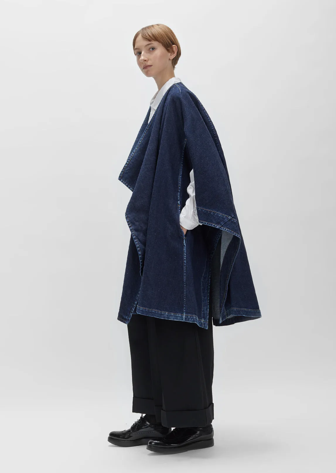 Cotton Linen Denim Cloak