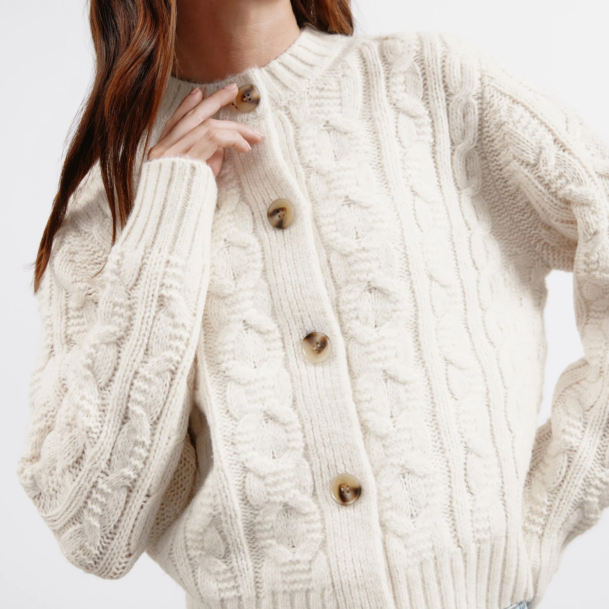 Cream Cable Cardigan