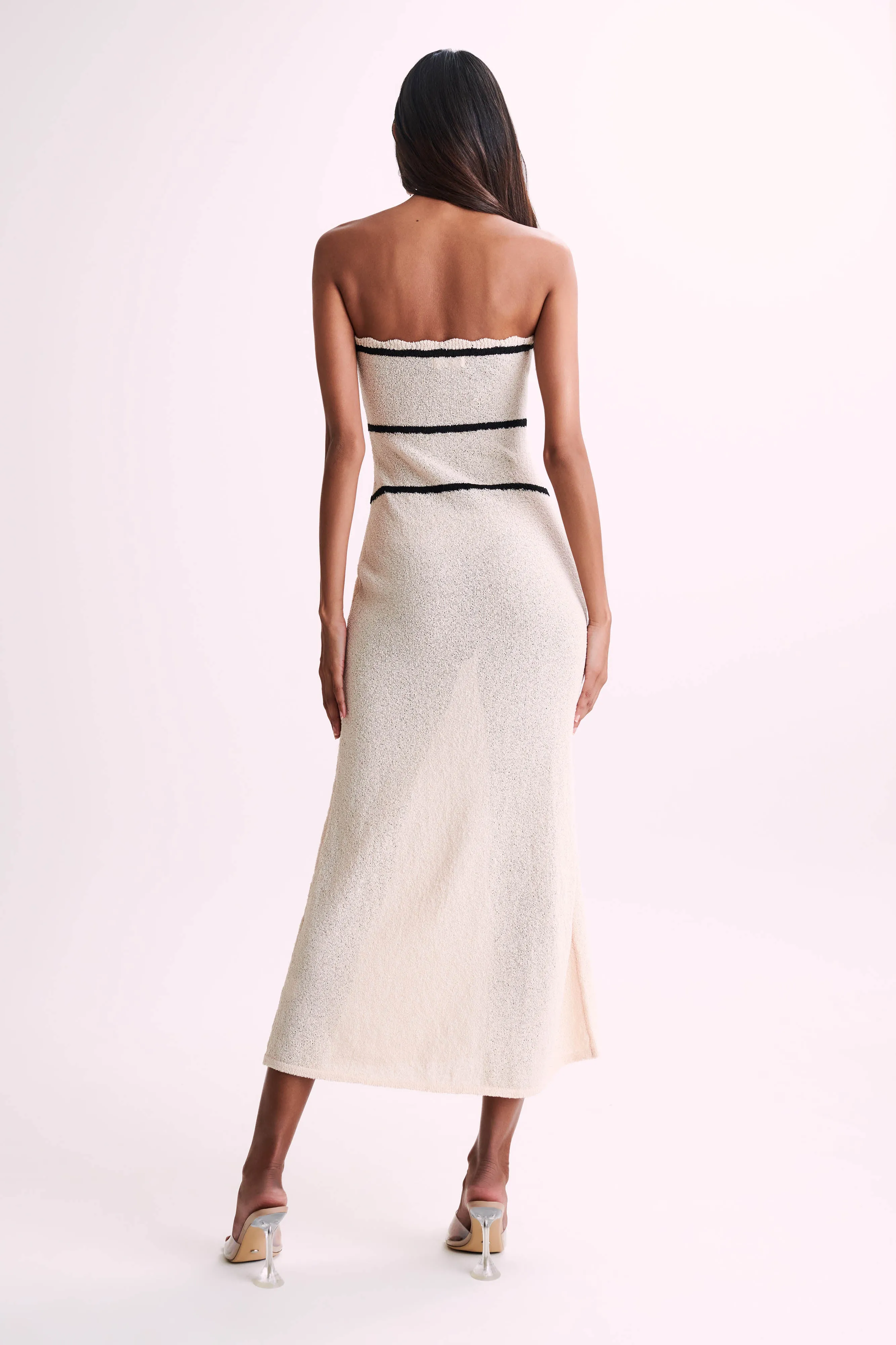 Dawn Strapless Knit Midi Dress - Cream