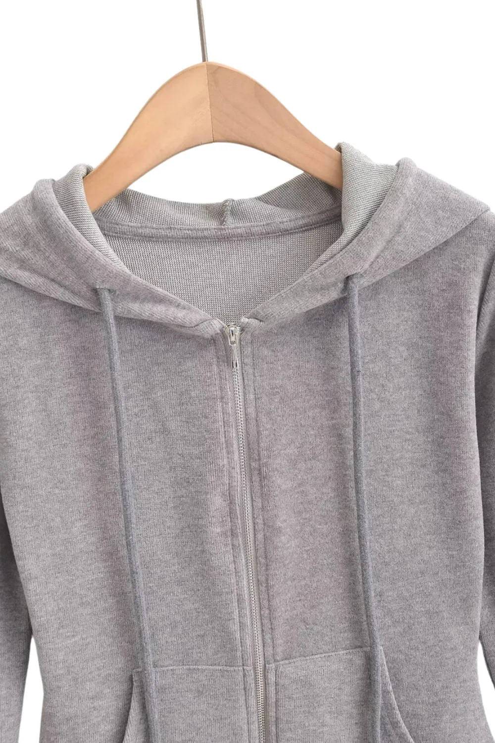 'Dawn' Zip-Up Hooded Brushed Fleece Top