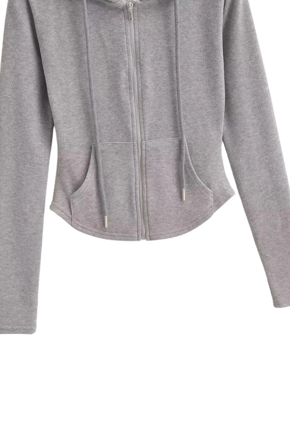 'Dawn' Zip-Up Hooded Brushed Fleece Top