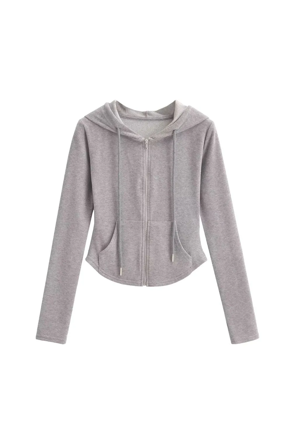 'Dawn' Zip-Up Hooded Brushed Fleece Top